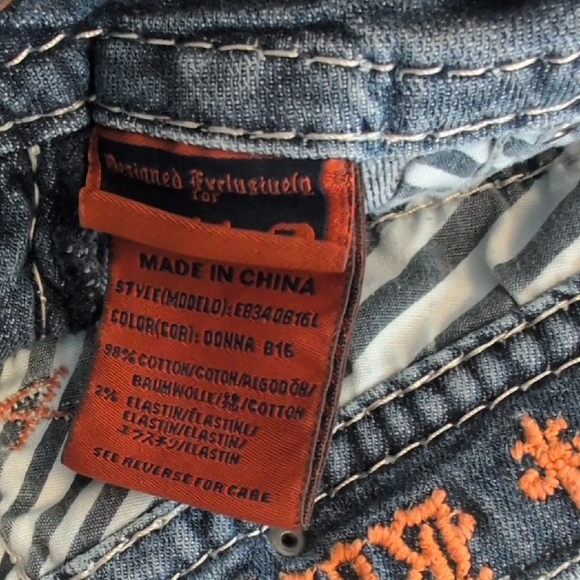 Rock Revival Blue Distressed  Cut Off Donna Boot Jean Shorts 25 - Picture 6 of 6